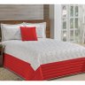 Kit Cortina Eloá 2,60m x 1,60m + Cobre Leito Casal Rubi - Vermelho - 2