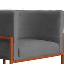 Ver imagem 5 de Poltrona Decorativa Luana Linho Cinza Base Bronze - Fm