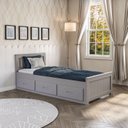 Ver imagem 1 de Cama Solteirão 03 Gavetas - Madeira Maciça Cinza