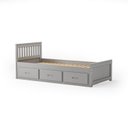 Ver imagem 3 de Cama Solteirão 03 Gavetas - Madeira Maciça Cinza
