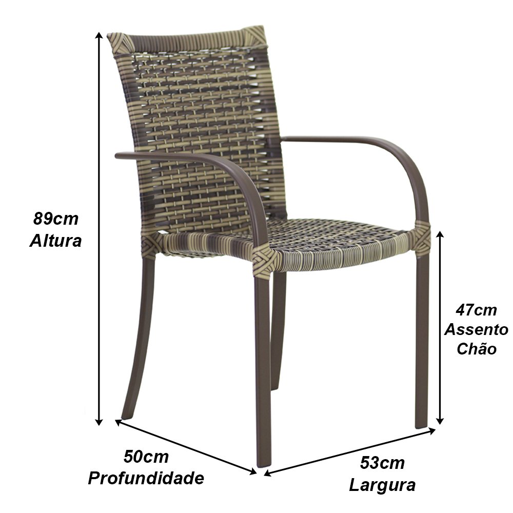 Cadeira Ascoli em Alumínio com Pintura Eletrostática para Área, Piscina, Edícula, Jardim - Capuccino - 5