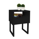 Ver imagem 1 de Mesa de Cabeceira Lateral Nicho com Gaveteiro Preto Laca