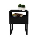 Ver imagem 6 de Mesa de Cabeceira Lateral Nicho com Gaveteiro Preto Laca