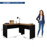 Mesa Multifuncional Escritório Mdp Sofisticada em L Quarto:nogueira-preto - 6