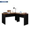 Mesa Multifuncional Escritório Mdp Sofisticada em L Quarto:nogueira-preto - 5