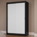 Ver imagem 1 de Guarda-roupa Solteiro 2 Portas de Correr Preto/branco Milano Madesa