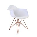 Ver imagem 3 de Kit 2 Poltronas Eiffel Eames Branca Com Braço Daw Em Ferro Cobre - Cor: Preto