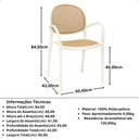 Ver imagem 7 de Kit 6 Cadeiras de Jantar Roma com Braço para Sala e Cozinha - Bege