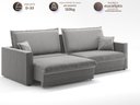 Ver imagem 3 de Sofá Tango 2,60m sem Caixa, Retrátil e Reclinável Veludocristal Cinza - Netsofas