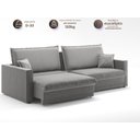 Ver imagem 3 de Sofá Tango 2,60m sem Caixa, Retrátil e Reclinável Veludocristal Cinza - Netsofas