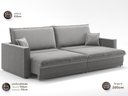 Ver imagem 5 de Sofá Tango 2,60m sem Caixa, Retrátil e Reclinável Veludocristal Cinza - Netsofas
