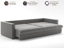 Ver imagem 4 de Sofá Tango 2,60m sem Caixa, Retrátil e Reclinável Veludocristal Cinza - Netsofas