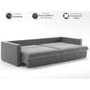 Ver imagem 4 de Sofá Tango 2,60m sem Caixa, Retrátil e Reclinável Veludocristal Cinza - Netsofas