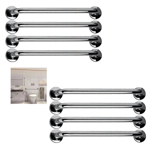 Alça de Apoio 40cm Barra Inox Kit 8 Unidades Cadeirante Idoso Deficiente Acessibilidade Banheiro Box