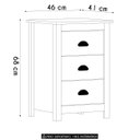 Ver imagem 4 de Mesa de Cabeceira 46cm para Quarto 3 Gavetas Lázio Freijó F07 - Mpozenato
