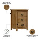Ver imagem 3 de Mesa de Cabeceira 46cm para Quarto 3 Gavetas Lázio Freijó F07 - Mpozenato