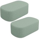 Ver imagem 1 de Kit 02 Puffsdecorativo Orgânico para Living Quarto 100cm Doha W01 Linho Verde Menta - Lyam Decor