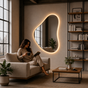 Ver imagem 1 de Espelho Delos - Linha Couro - - Caramelo - com LED - 150x120