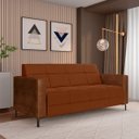 Ver imagem 1 de Sofá Living Decorativo Houston 2 Lugares 200cm Pés em Metal Veludo/ Pu Marrom Vermelho/ Marrom G33 -