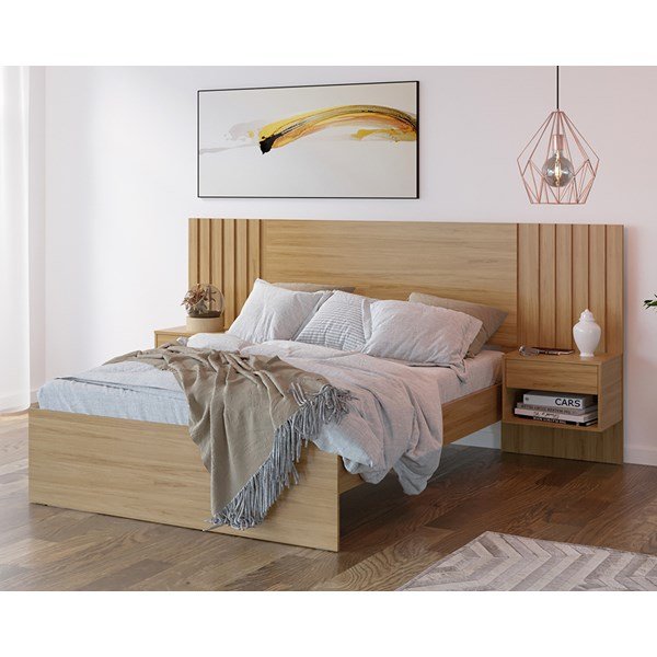 Cama Casal Quarto Zara com Mesa de Cabeceira