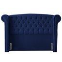 Ver imagem 1 de Cabeceira Cama Box Casal King Size Adelle 195cm Com Frame Veludo Azul Escuro - Desk Design