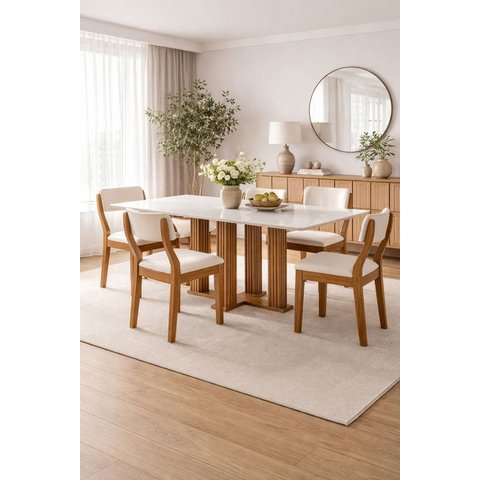 Sala de Jantar 4 Cadeiras 1,20 X80 - Roma - Domus Móveis