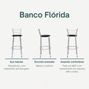 Ver imagem 3 de Kit 4 Banquetas para Balcão Flórida Prata Bistrô Ilhas Cozinha Gourmet Bares