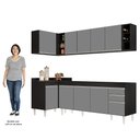 Ver imagem 5 de Armário de Cozinha Modulado de Canto Direito 5 Peças Cp43 Balcão sem Tampo Preto/cinza - Lumil Lumil