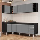 Ver imagem 2 de Armário de Cozinha Modulado de Canto Direito 5 Peças Cp43 Balcão sem Tampo Preto/cinza - Lumil Lumil