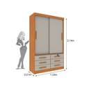 Ver imagem 4 de Guarda Roupa Chicago 2 Portas de Correr e 6 Gavetas Externas Tcil Cinamomo Off