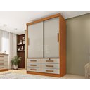 Ver imagem 1 de Guarda Roupa Chicago 2 Portas de Correr e 6 Gavetas Externas Tcil Cinamomo Off