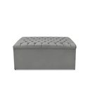 Ver imagem 3 de Kit Cabeceira e Calçadeira Baú Dunas Casal 140 Cm - Veludo Cinza Grafite