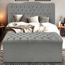 Kit Cabeceira e Calçadeira Baú Dunas Casal 140 Cm - Veludo Cinza Grafite - 1