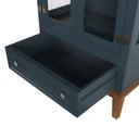 Ver imagem 4 de Cristaleira de Madeira Maciça 2 Portas + 1 Gaveta Azul Petróleo