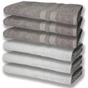 Ver imagem 1 de 6 Toalhas Grande Super Felpudas e Grossa Algodão 80x150 Itália Soft Beka - Branco/cinza