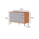 Ver imagem 3 de Gabinete de Cozinha Modulado Balcão S/ Tampo Eloise C/ 2 Portas e 3 Gavetas 120cm Cinamomo/titanium
