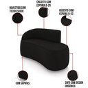 Ver imagem 3 de Sofá 2 Lugares Orgânico 140cm Morgan e 2 Poltronas Lua Suede Preto D03 - D'Rossi