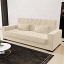 Ver imagem 2 de Sofá Cama para Sala de Estar Lisboa Suede Bege - Ibiza