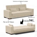 Ver imagem 3 de Sofá Cama para Sala de Estar Lisboa Suede Bege - Ibiza