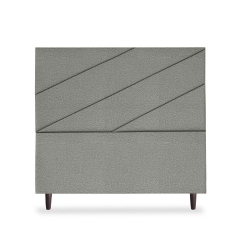 Cabeceira Estofada Queen Cristal 160cm Linho Cinza Escuro