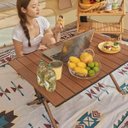 Ver mais imagens de Mesa Dobravel Portatil Compacta Jardim Piquenique Acampamento Praia Quintal Camping Casa Jogos Mesin
