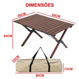 Mesa Dobravel Portatil Compacta Jardim Piquenique Acampamento Praia Quintal Camping Casa Jogos Mesin - 3