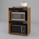 Ver imagem 5 de Balcão Cooktop Ariana Cozinha Compacta com Nichos para Micro-Ondas Amêndoa Preto - Abmaza