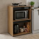 Ver mais imagens de Balcão Cooktop Ariana Cozinha Compacta com Nichos para Micro-Ondas Amêndoa Preto - Abmaza