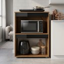 Ver imagem 1 de Balcão Cooktop Ariana Cozinha Compacta com Nichos para Micro-Ondas Amêndoa Preto - Abmaza