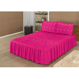 Cobre leito de casal padrao percal colcha face bordada foral retro c 2 fronhas decorativas - 3