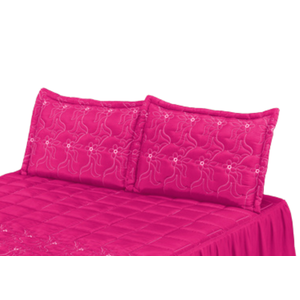 Cobre leito de casal padrao percal colcha face bordada foral retro c 2 fronhas decorativas