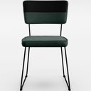 Ver imagem 4 de Kit 04 Cadeiras Decorativas Estofada Allana L02 Faixa Corano Preto Linho Verde Musgo - Lyam Decor