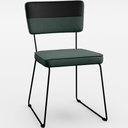 Ver imagem 2 de Kit 04 Cadeiras Decorativas Estofada Allana L02 Faixa Corano Preto Linho Verde Musgo - Lyam Decor