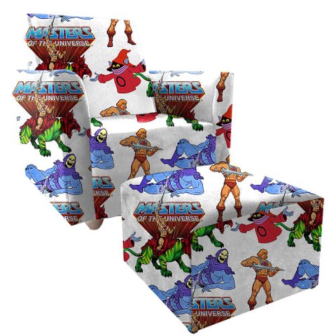 Poltrona Infantil Angel + Puff Cor Estampa He-man